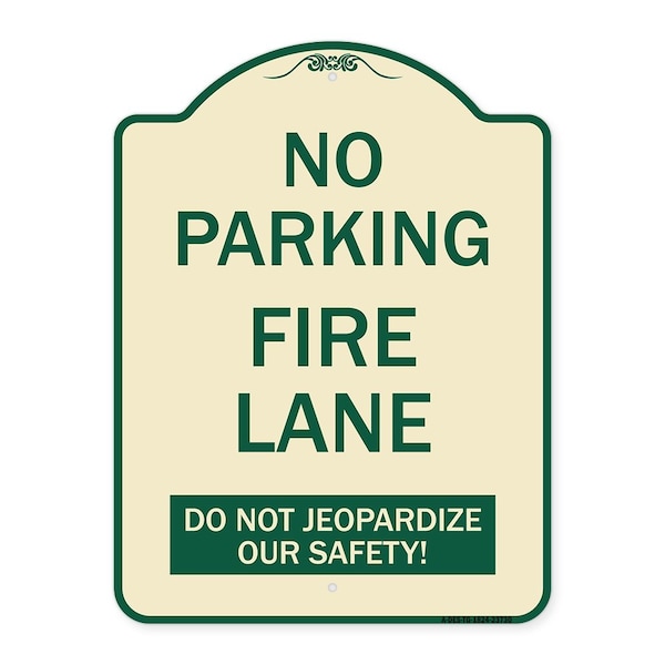 Signmission No Parking Fire Lane Do Not Jeopardize Our Heavy-Gauge Aluminum Sign, 24" x 18", TG-1824-23730 A-DES-TG-1824-23730 - main